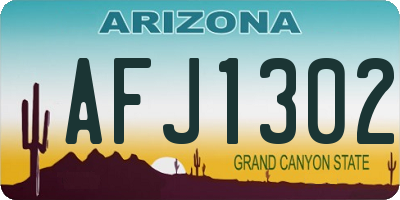 AZ license plate AFJ1302