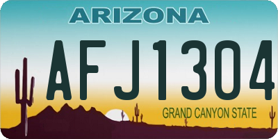 AZ license plate AFJ1304