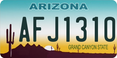 AZ license plate AFJ1310