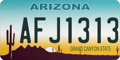 AZ license plate AFJ1313