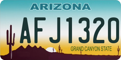 AZ license plate AFJ1320