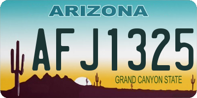 AZ license plate AFJ1325