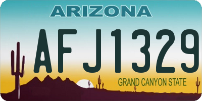 AZ license plate AFJ1329