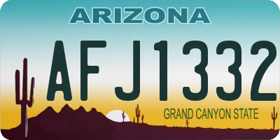 AZ license plate AFJ1332