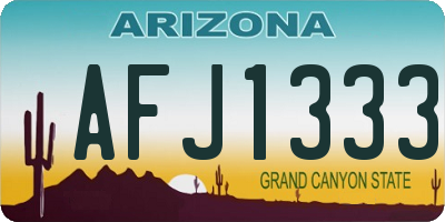 AZ license plate AFJ1333