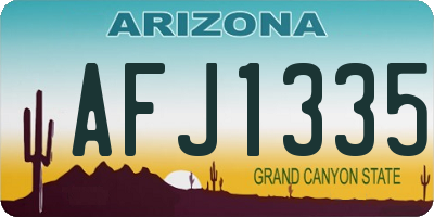 AZ license plate AFJ1335