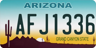 AZ license plate AFJ1336