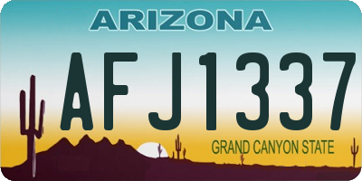 AZ license plate AFJ1337