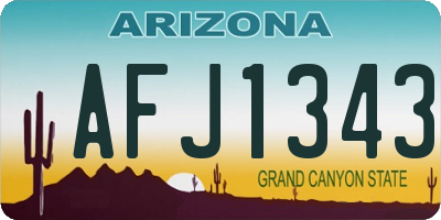 AZ license plate AFJ1343