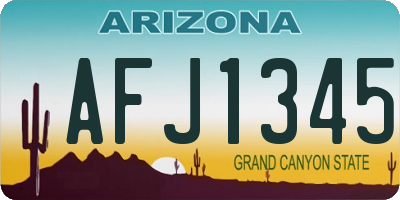 AZ license plate AFJ1345