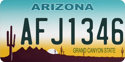 AZ license plate AFJ1346