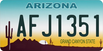 AZ license plate AFJ1351