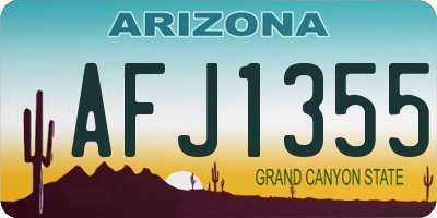 AZ license plate AFJ1355
