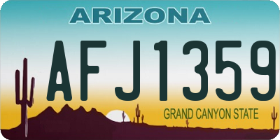 AZ license plate AFJ1359