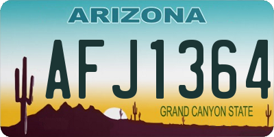 AZ license plate AFJ1364