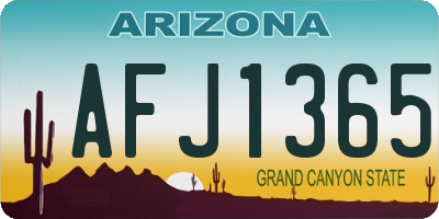 AZ license plate AFJ1365