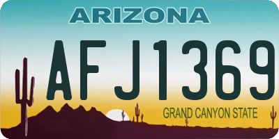 AZ license plate AFJ1369