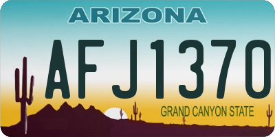 AZ license plate AFJ1370