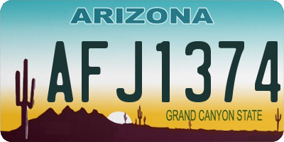 AZ license plate AFJ1374