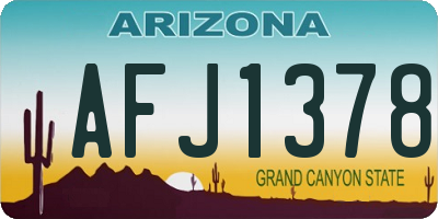 AZ license plate AFJ1378