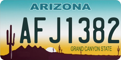 AZ license plate AFJ1382