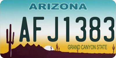 AZ license plate AFJ1383