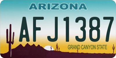 AZ license plate AFJ1387