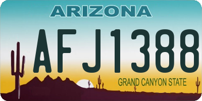 AZ license plate AFJ1388