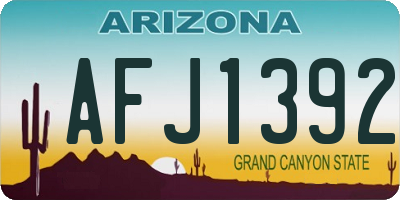 AZ license plate AFJ1392