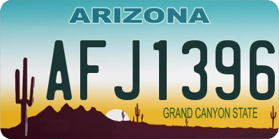 AZ license plate AFJ1396