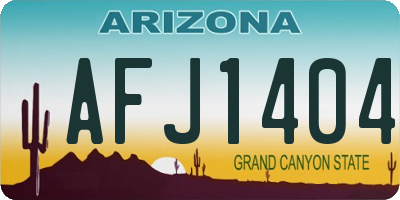 AZ license plate AFJ1404