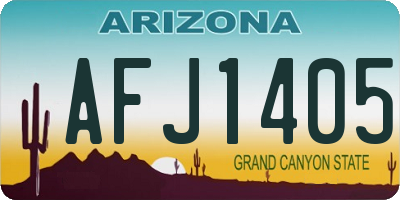 AZ license plate AFJ1405