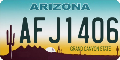 AZ license plate AFJ1406