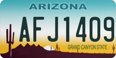 AZ license plate AFJ1409
