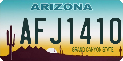 AZ license plate AFJ1410