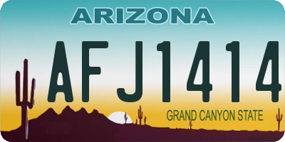 AZ license plate AFJ1414
