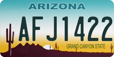 AZ license plate AFJ1422