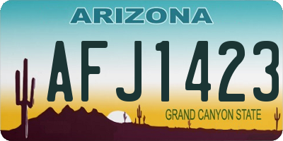 AZ license plate AFJ1423