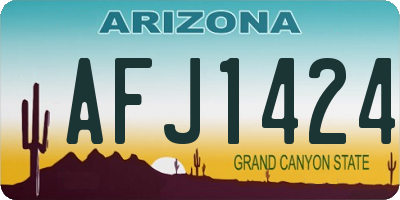 AZ license plate AFJ1424