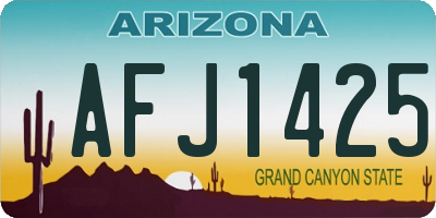 AZ license plate AFJ1425
