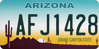 AZ license plate AFJ1428