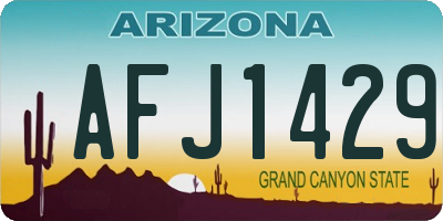 AZ license plate AFJ1429