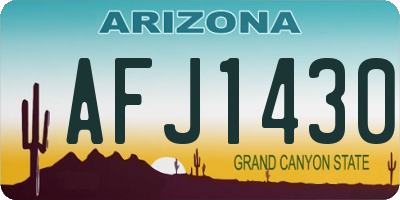 AZ license plate AFJ1430