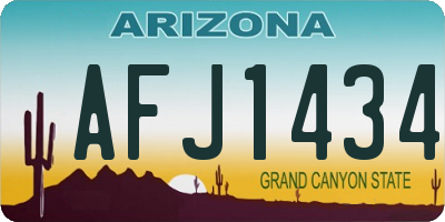 AZ license plate AFJ1434