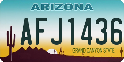 AZ license plate AFJ1436