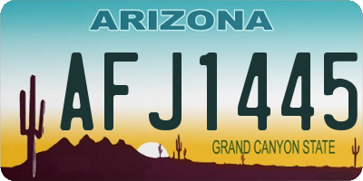 AZ license plate AFJ1445