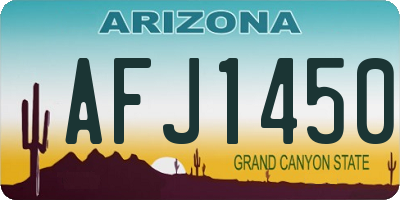 AZ license plate AFJ1450