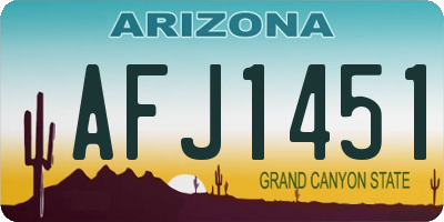 AZ license plate AFJ1451