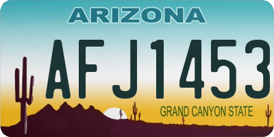 AZ license plate AFJ1453