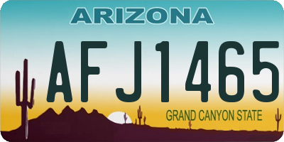 AZ license plate AFJ1465